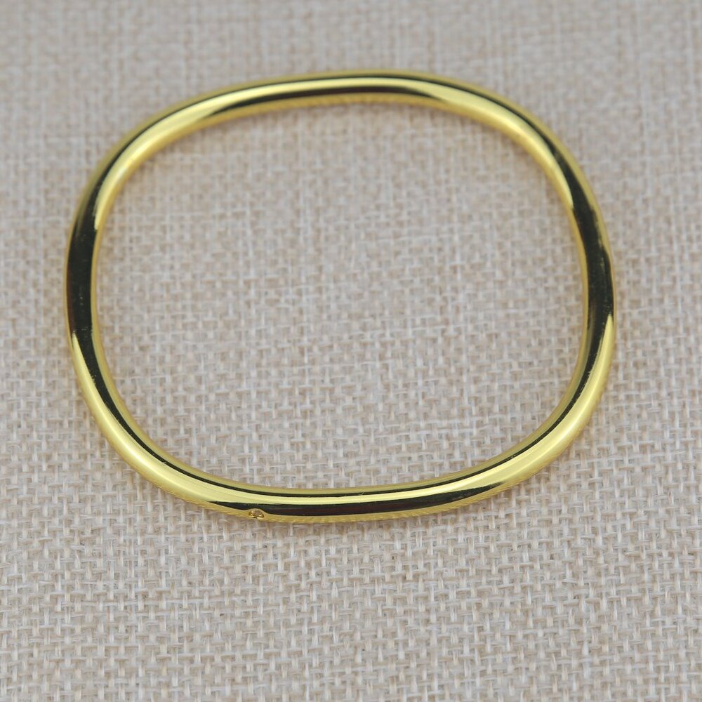 Minimalist 18K Gold Plated Titanium Steel Bracelet with Zircon Accent